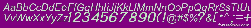 Ph342Italik Font – Green Fonts on Purple Background