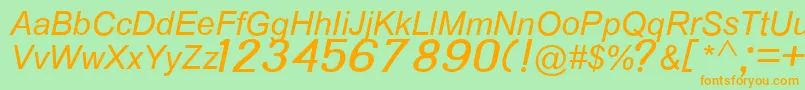 Ph342Italik Font – Orange Fonts on Green Background