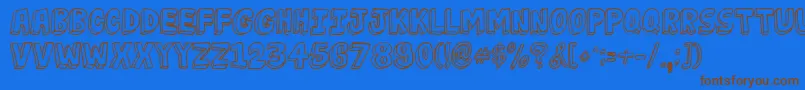 JabjaiLight-Schriftart – Braune Schriften auf blauem Hintergrund