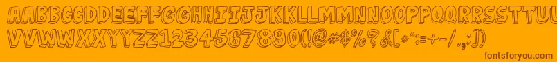 JabjaiLight-Schriftart – Braune Schriften auf orangefarbenem Hintergrund