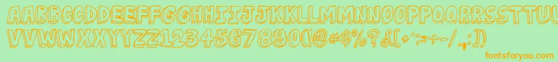 JabjaiLight Font – Orange Fonts on Green Background