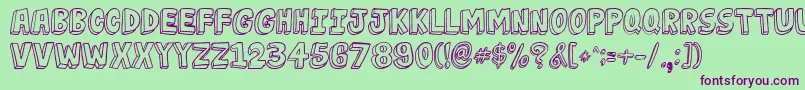 JabjaiLight Font – Purple Fonts on Green Background