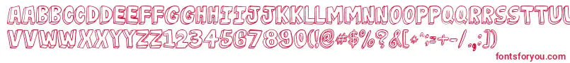 JabjaiLight Font – Red Fonts on White Background