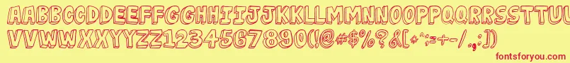JabjaiLight Font – Red Fonts on Yellow Background