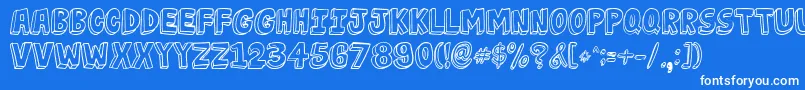 JabjaiLight Font – White Fonts on Blue Background