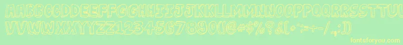fuente JabjaiLight – Fuentes Amarillas Sobre Fondo Verde