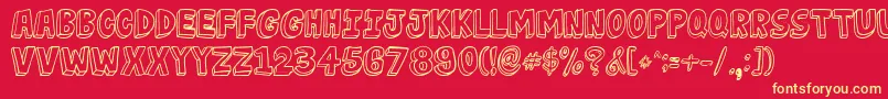 Czcionka JabjaiLight – żółte czcionki na czerwonym tle