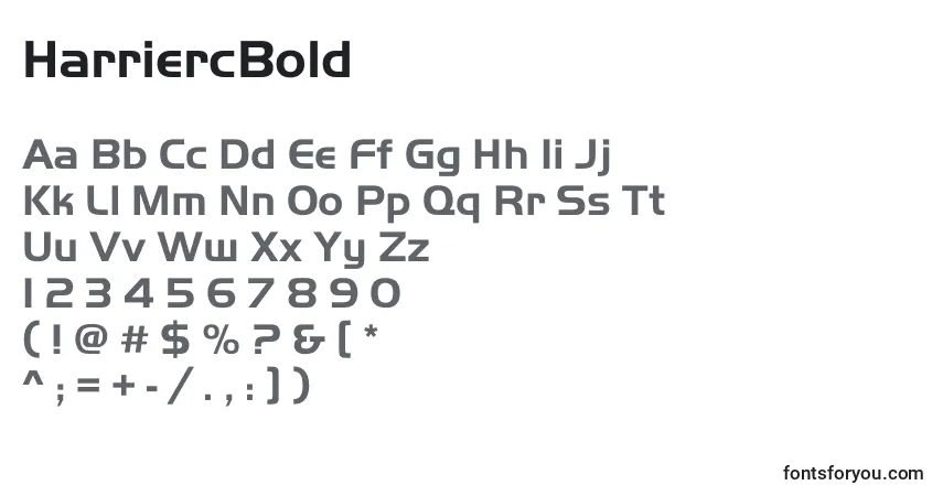 Czcionka HarriercBold – alfabet, cyfry, specjalne znaki