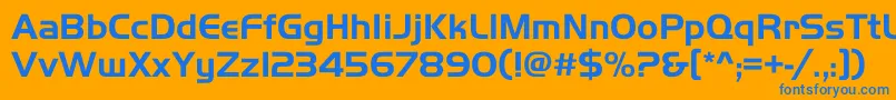 HarriercBold Font – Blue Fonts on Orange Background