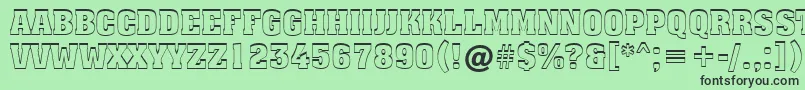 フォントAAssuantitul3DupBold – 緑の背景に黒い文字
