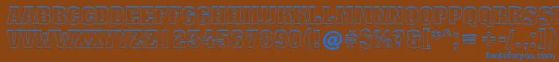 フォントAAssuantitul3DupBold – 茶色の背景に青い文字