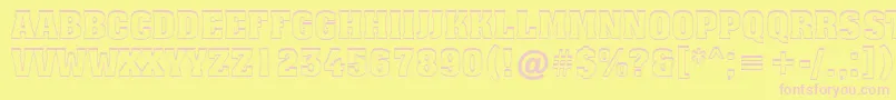 AAssuantitul3DupBold Font – Pink Fonts on Yellow Background
