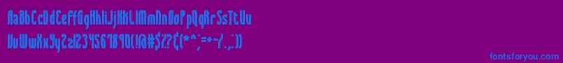 フォントSyracuseBrk – 紫色の背景に青い文字