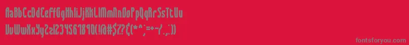 フォントSyracuseBrk – 赤い背景に灰色の文字