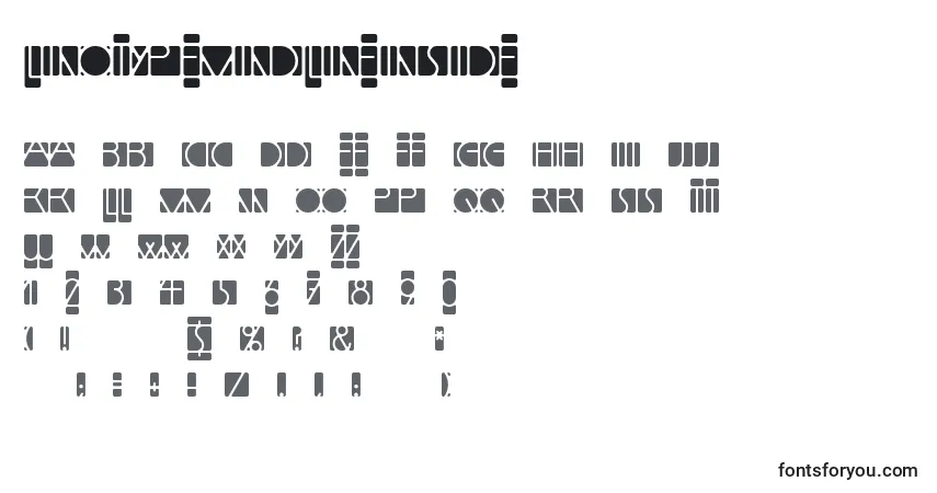 LinotypemindlineInside-fontti – aakkoset, numerot, erikoismerkit