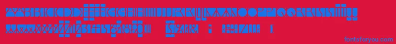 LinotypemindlineInside Font – Blue Fonts on Red Background