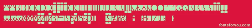 LinotypemindlineInside Font – Green Fonts on Red Background