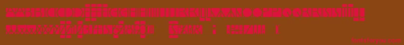 LinotypemindlineInside-Schriftart – Rote Schriften auf braunem Hintergrund