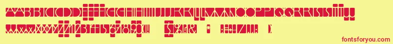 LinotypemindlineInside Font – Red Fonts on Yellow Background