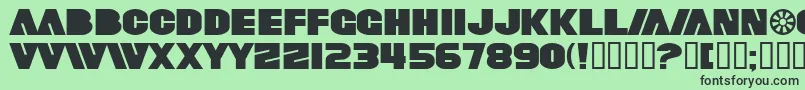 Шрифт SfFortuneWheelExtended – чёрные шрифты на зелёном фоне