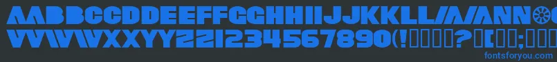 SfFortuneWheelExtended Font – Blue Fonts on Black Background
