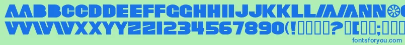 SfFortuneWheelExtended Font – Blue Fonts on Green Background