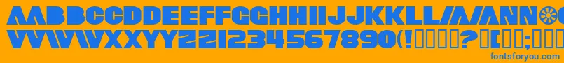 SfFortuneWheelExtended Font – Blue Fonts on Orange Background