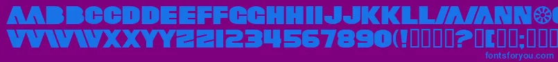 Шрифт SfFortuneWheelExtended – синие шрифты на фиолетовом фоне