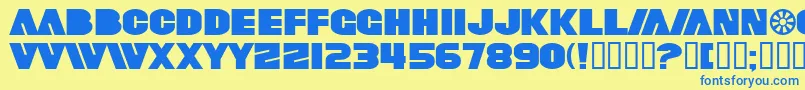 SfFortuneWheelExtended Font – Blue Fonts on Yellow Background
