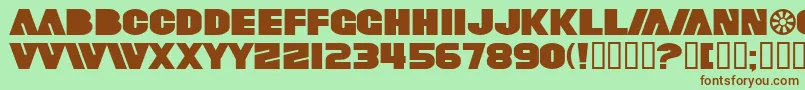 SfFortuneWheelExtended Font – Brown Fonts on Green Background