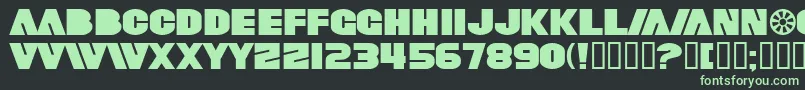 SfFortuneWheelExtended Font – Green Fonts on Black Background