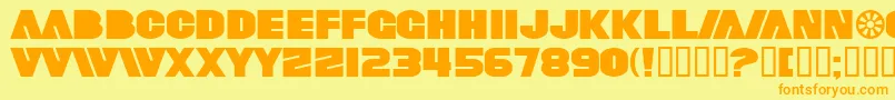 SfFortuneWheelExtended Font – Orange Fonts on Yellow Background