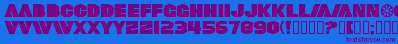 SfFortuneWheelExtended Font – Purple Fonts on Blue Background
