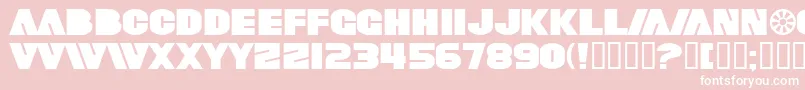 SfFortuneWheelExtended-fontti – valkoiset fontit vaaleanpunaisella taustalla