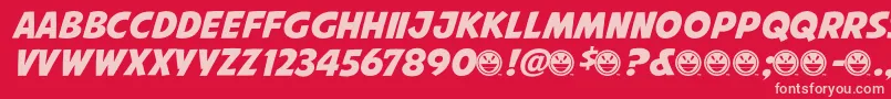 AvengeanceMightiestAvenger Font – Pink Fonts on Red Background