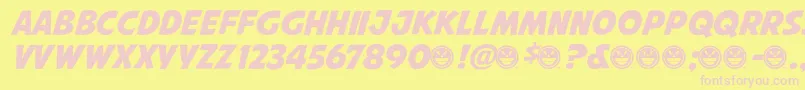 AvengeanceMightiestAvenger Font – Pink Fonts on Yellow Background