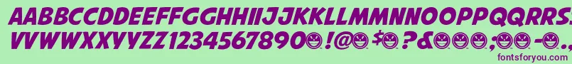 AvengeanceMightiestAvenger Font – Purple Fonts on Green Background