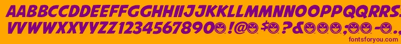 AvengeanceMightiestAvenger Font – Purple Fonts on Orange Background