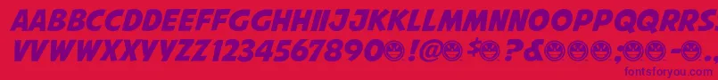 AvengeanceMightiestAvenger Font – Purple Fonts on Red Background