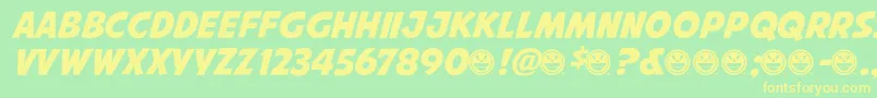 AvengeanceMightiestAvenger Font – Yellow Fonts on Green Background