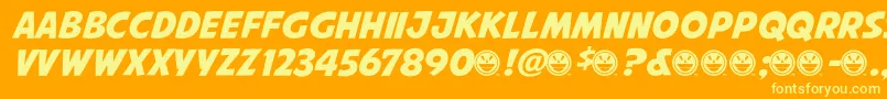 AvengeanceMightiestAvenger Font – Yellow Fonts on Orange Background