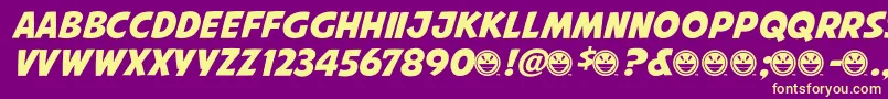 AvengeanceMightiestAvenger Font – Yellow Fonts on Purple Background