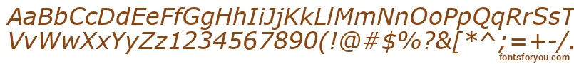 VerdanaРљСѓСЂСЃРёРІ Font – Brown Fonts on White Background