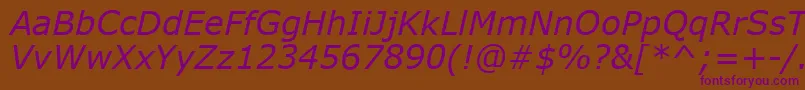 VerdanaРљСѓСЂСЃРёРІ Font – Purple Fonts on Brown Background