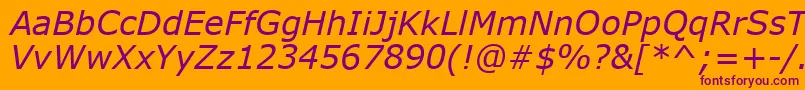 VerdanaРљСѓСЂСЃРёРІ Font – Purple Fonts on Orange Background