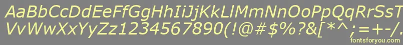VerdanaРљСѓСЂСЃРёРІ Font – Yellow Fonts on Gray Background