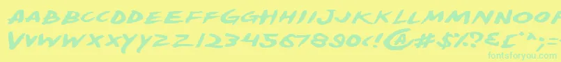 Fonte YellowjacketExpanded – fontes verdes em um fundo amarelo