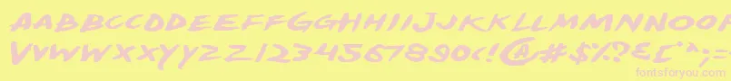 YellowjacketExpanded-Schriftart – Rosa Schriften auf gelbem Hintergrund