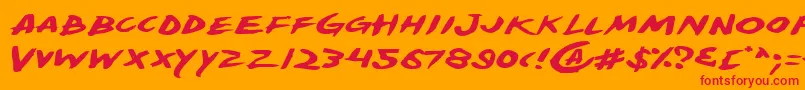 YellowjacketExpanded Font – Red Fonts on Orange Background