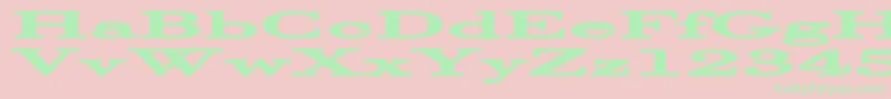 フォントHalcyoniaSuperwide – ピンクの背景に緑の文字